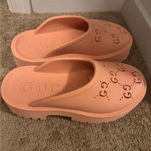 Authentic Gucci platform slides